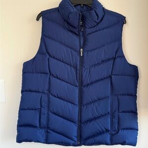Lands’ End Navy Blue Quilted Puffer Vest – Women’s XL (18) - Excellent Condition